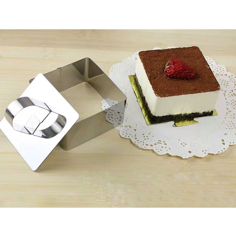 Khuôn ring mousse hình tim/tròn/vuông/hoa