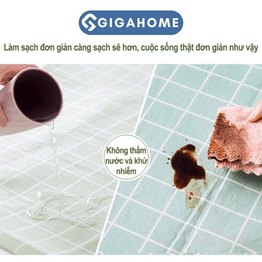 Khăn Trải Bàn Caro GIGAHOME Nhựa PVC Chống Thấm Nước, Màu Paste Làm Phông Nền Chụp Ảnh 9531