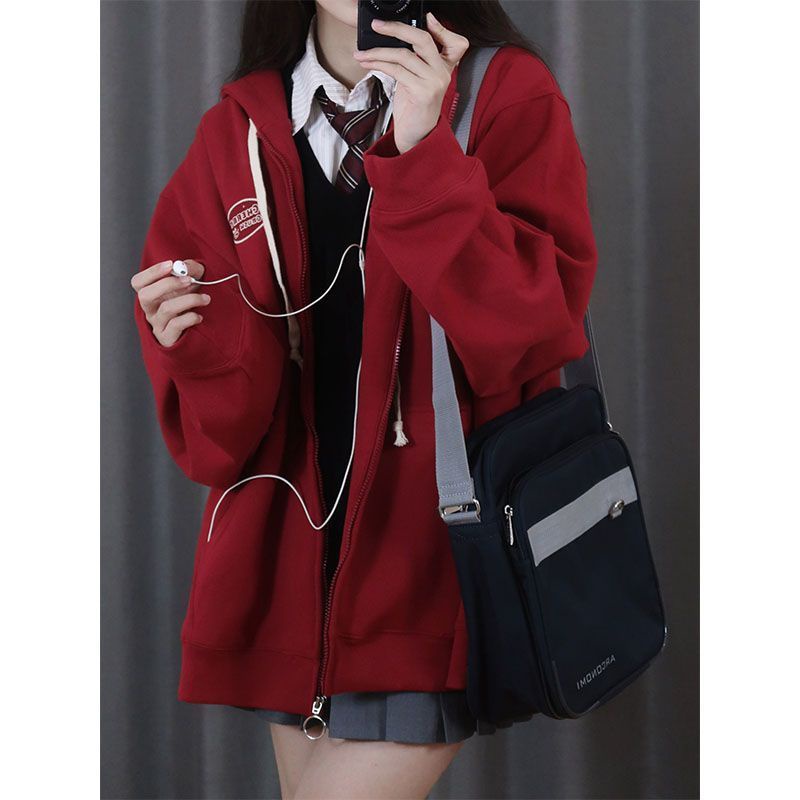 Áo Khoác Cardigan Phối Nhung Dày Dặn Dáng Rộng Thời Trang Mùa Thu Cho Nữ Size S-4XL