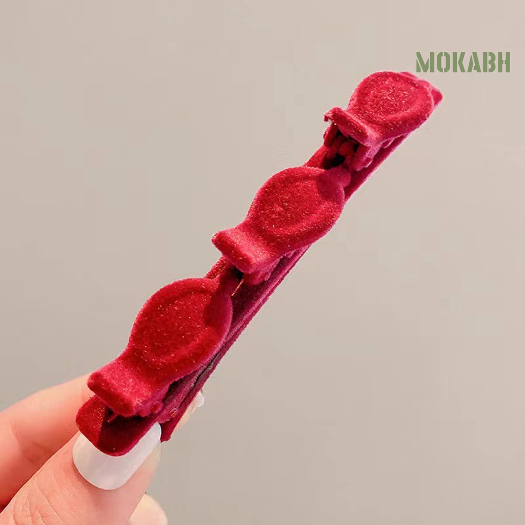 Kẹp Tóc Hai Lớp Bằng Vải Nhung Phong Cách Hàn Quốc Thanh Lịch