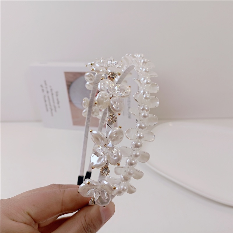 Cài Tóc Hoa Đính Ngọc Trai Thanh Lịch Phong Cách Hàn Quốc Mới