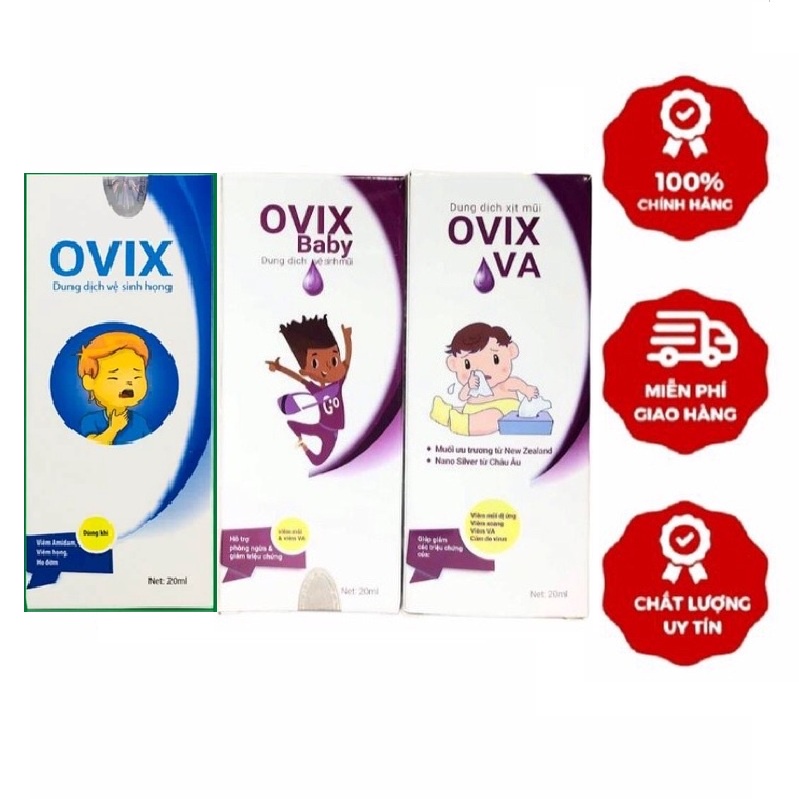 Xịt mũi họng Ovix Baby - Ovix Baby VA 20ml. Dung dịch vệ sinh mũi họng