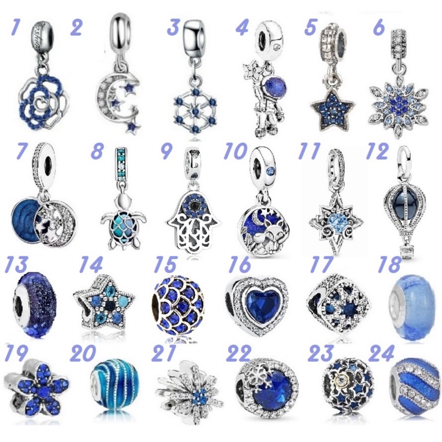 Tổng hợp Charms màu xanh dương - Linhcharms lux
