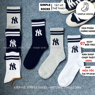 Vớ Cổ Cao Hàn Quốc NY 3 Màu💖FREESHIP💖 Tất Cổ Cao Phối Giày - Newyork Yankee Sọc Ngang Hàng Cao Cấp