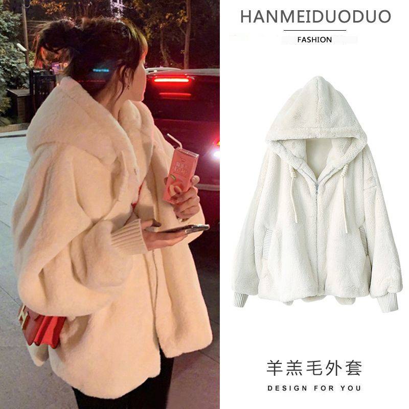 Áo khoác bà bầu quần áo thu đông bộ mẫu mới len cừu lót nhung cardigan