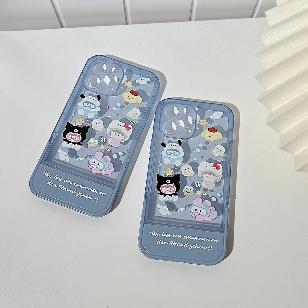 Ốp lưng iphone Sticker Hoạt Hình kèm giá đỡ 13promax/13pro/13/12promax/12pro/12/11promax/11/7plus/8plus - Ina Case