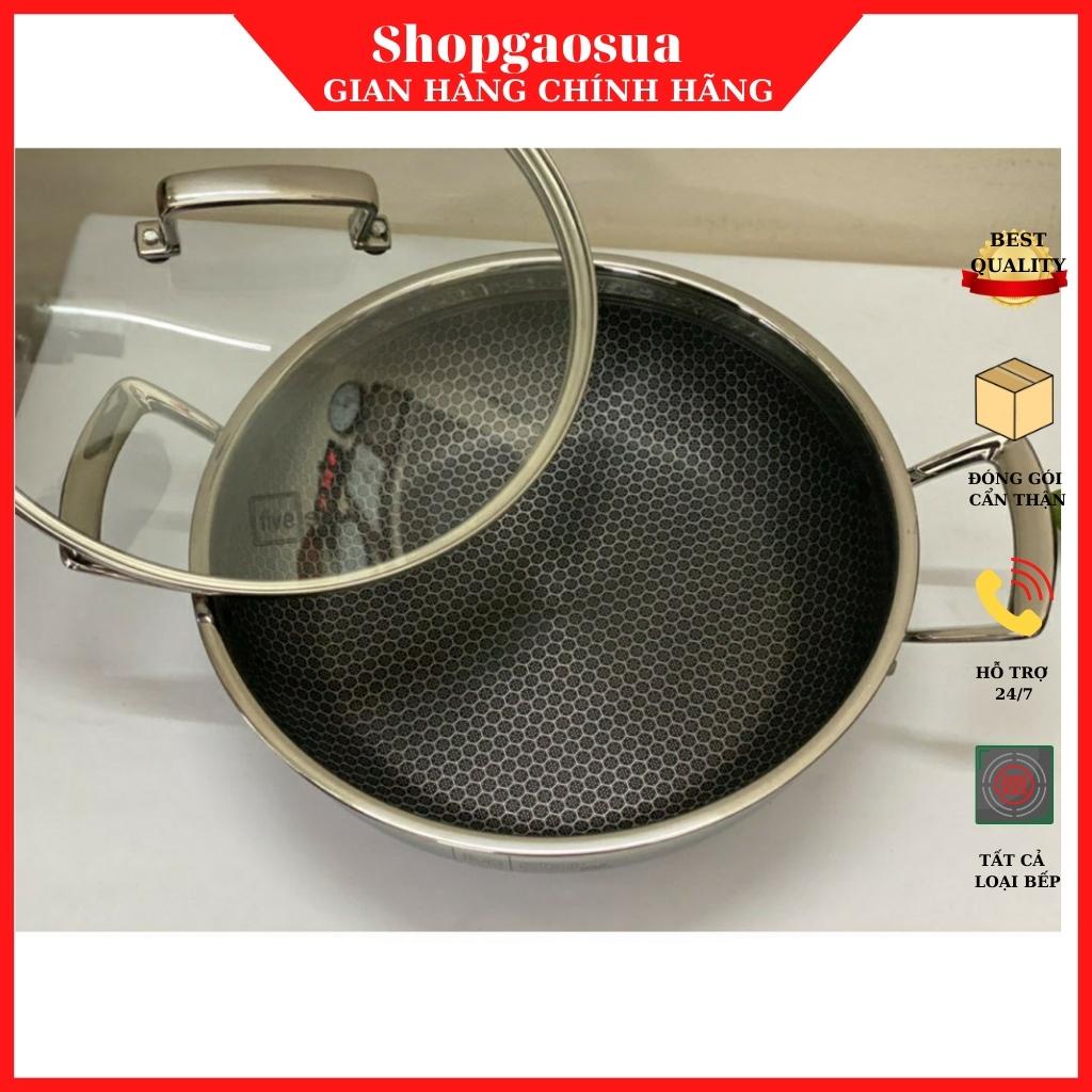 Chảo chống dính tổ ong  BLACKCUBE FIVESTAR 3 lớp đáy liền inox 304 siêu bền