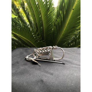 Móc khóa inox phúc lộc thọ full bi