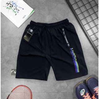 Quần Short Gym Nam Under03 túi zip su - màu đen