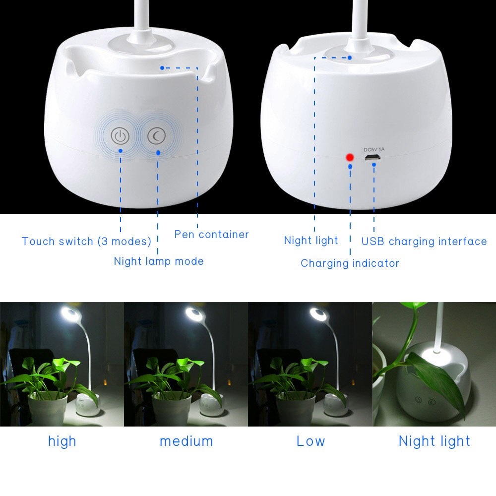 Đèn học chống cận pin sạc hình heo dễ thương