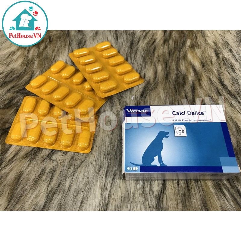 VIRBAC CALCI DELICE - Hộp 30 Viên Canxi, Phốt Pho Và Khoáng Chất Ngon Miệng Cho Chó & Mèo Hàng Chính Hãng