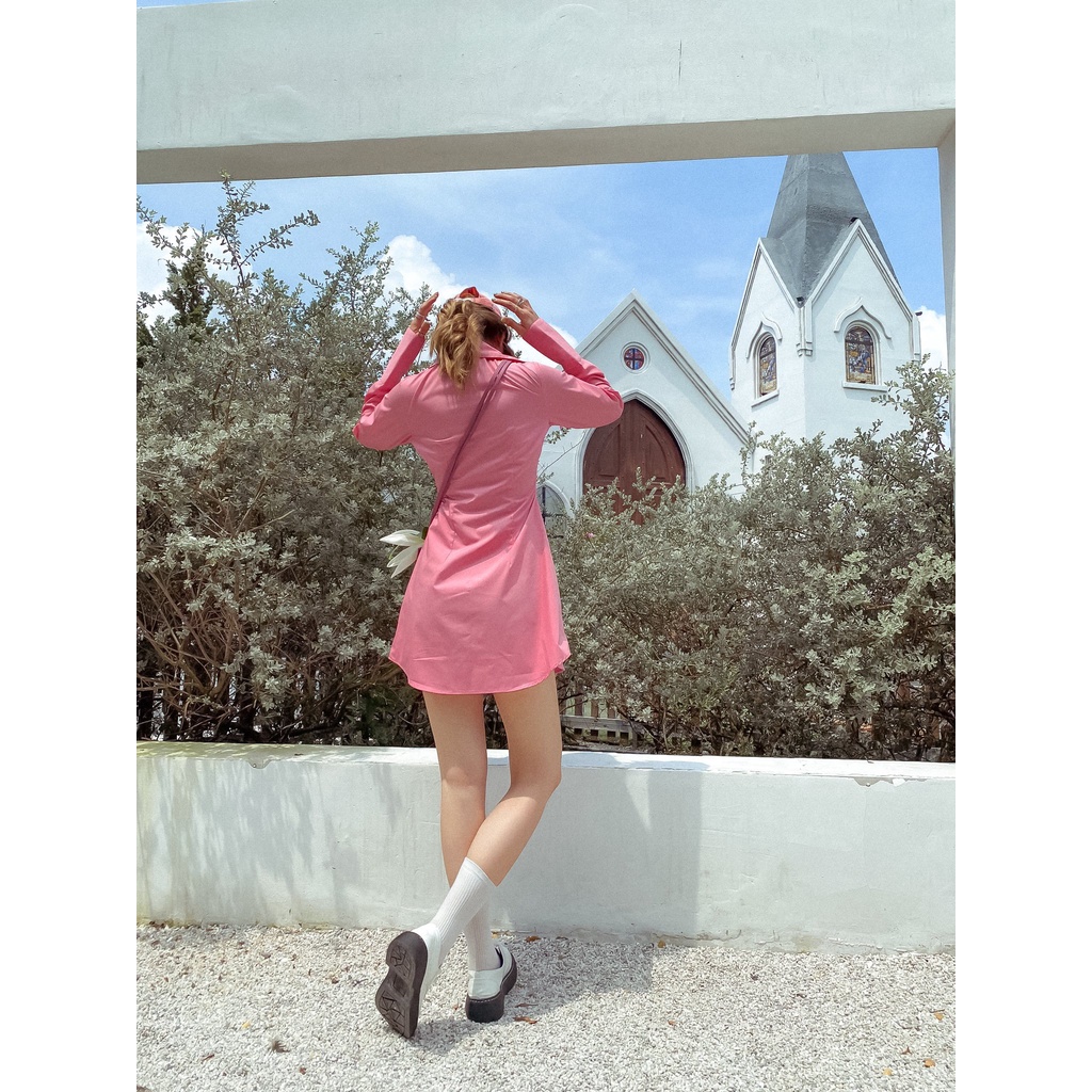 Đầm sơ mi hồng Michio Dress Gem Clothing SP060702
