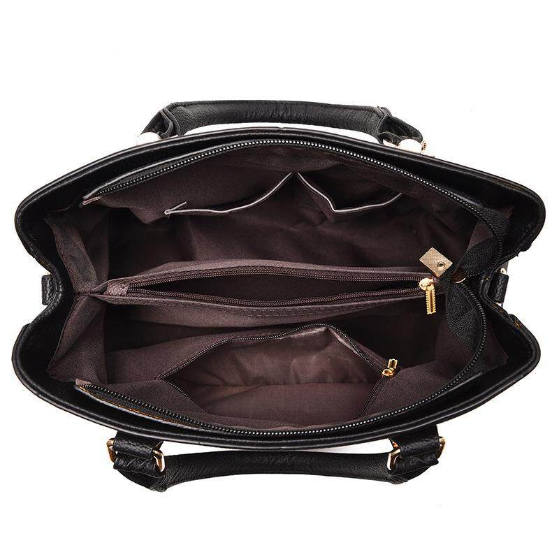 Menas Túi Xách Đeo Vai Sức Chứa Lớn Bằng Da PU Màu Trơn Thời Trang Dễ Phối Đồ