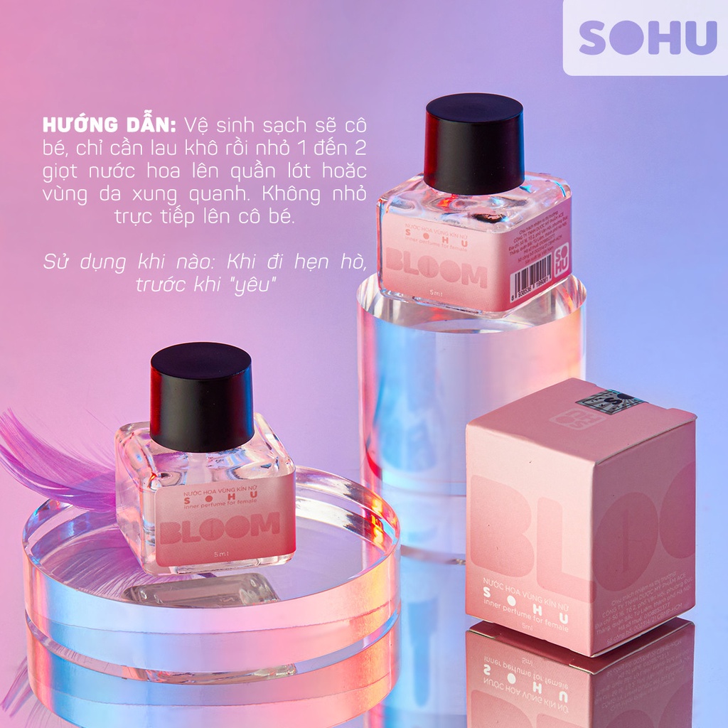 Nước hoa vùng kín nữ SOHU BLOOM mùi hương thơm lâu ngọt ngào quyến rũ 5ml