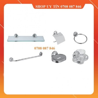 Bộ phụ kiện 6 món inox nhà tắm, đồ dùng phòng tắm (SP129)