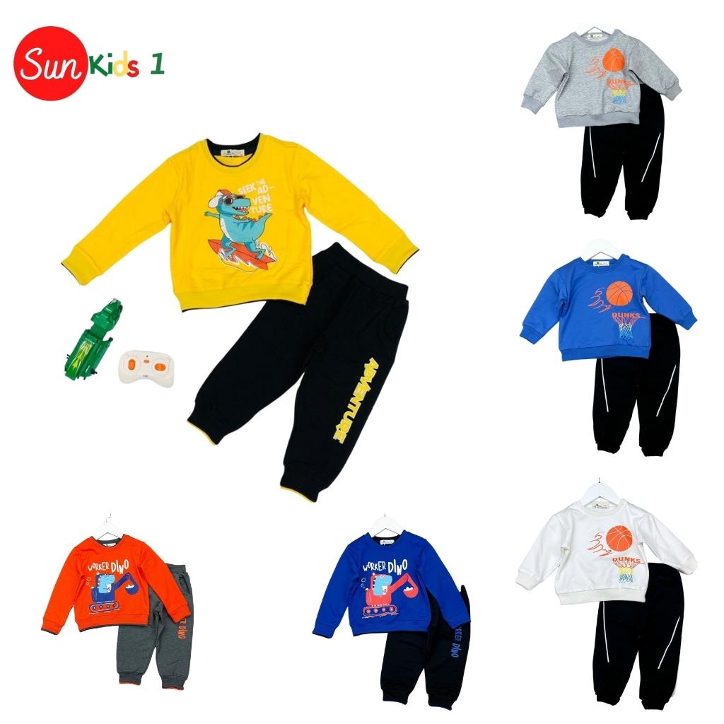 Bộ thu đông nỉ da cá bé trai size 2-8 tuổi, đồ bộ cho bé trai, bộ nỉ cho bé chất da cá dày dặn- SUNKIDS1