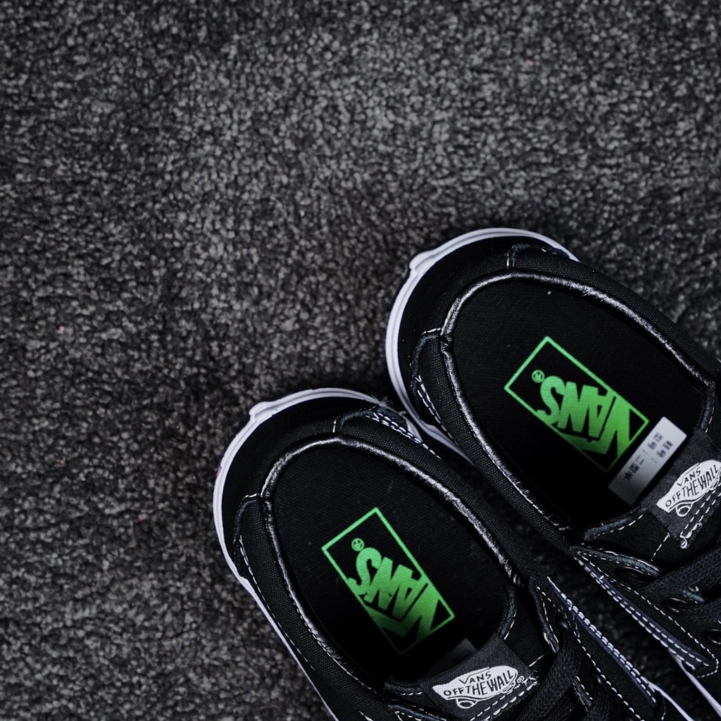 Giày Thể Thao Vans Sk8-Low Màu Xanh Lá Đậm In Họa Tiết Hoạt Hình graffiti Thời Trang Cho Nam Và Nữ-1858