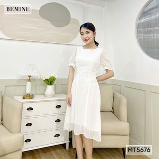 Đầm suông basic cột nơ sau bemine mt5676