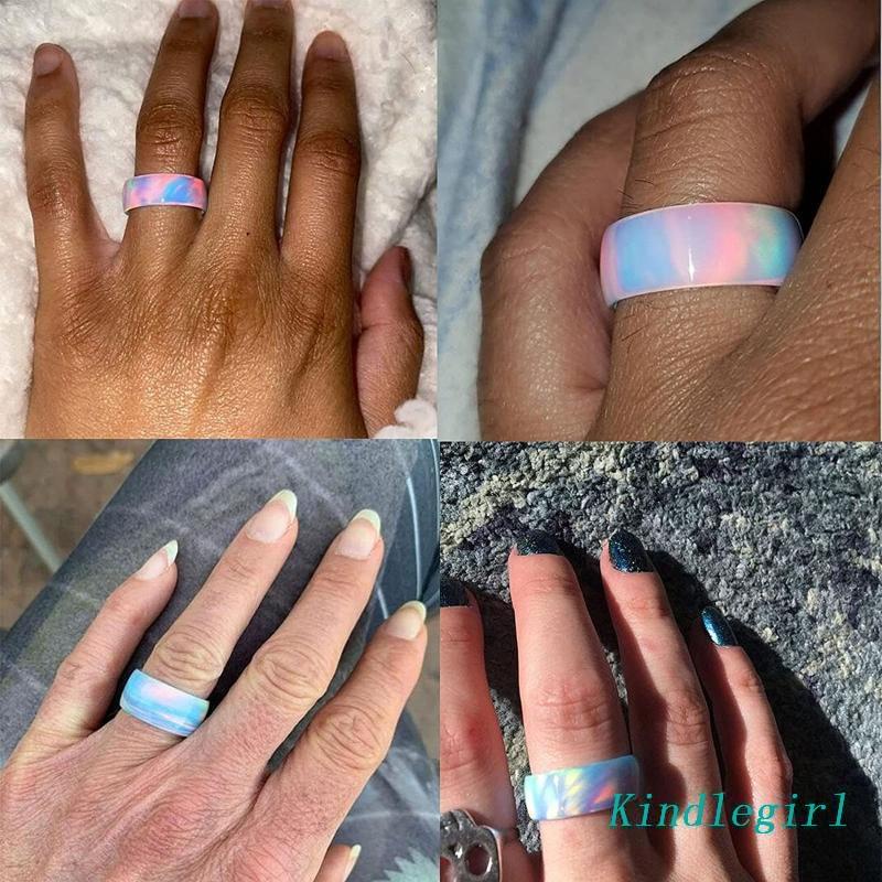 Nhẫn Resin Đính Đá Nhiều Màu Sắc Lấp Lánh Phong Cách Retro