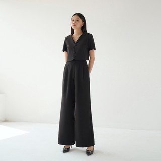 CAROLYN - Quần culottes đen Barbara