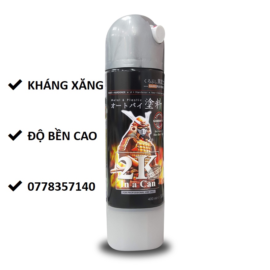 2K06 Sơn xịt Samurai SƠN LÓT KIM LOẠI EPOXY MÀU XÁM BẠC