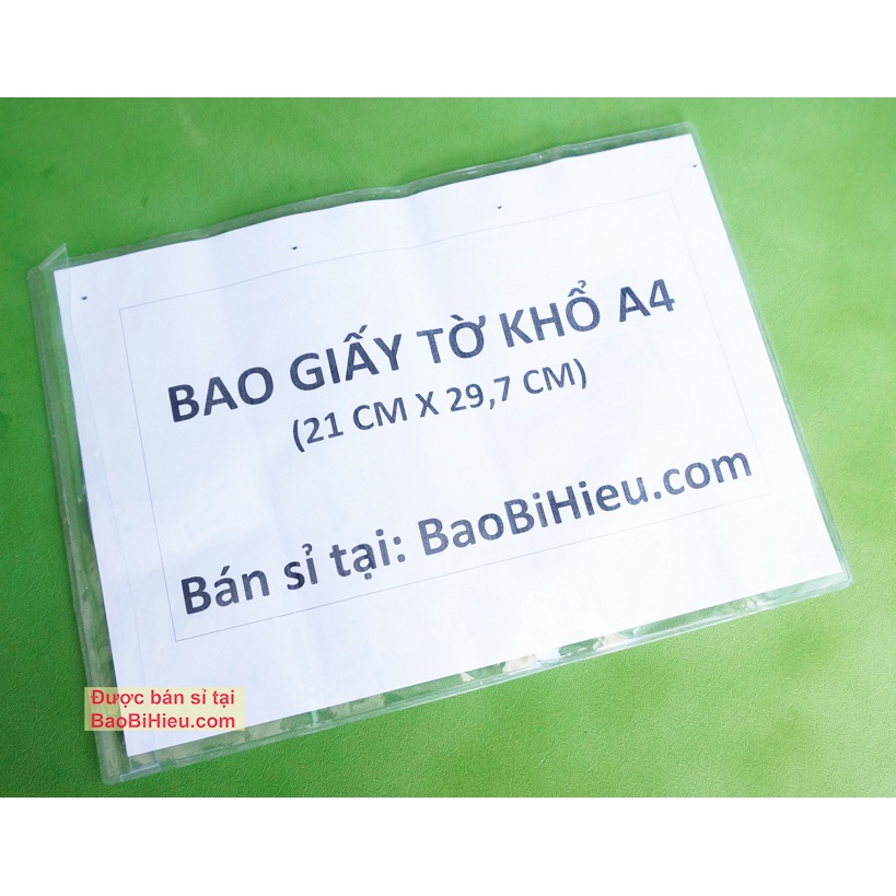 Túi đựng giấy A4 (Khai sinh, kết hôn) bamarau, PVC dẻo trong có nắp đậy B167