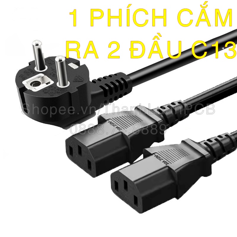 Dây nguồn Chuẩn VDE chia 2 đầu cắm C13