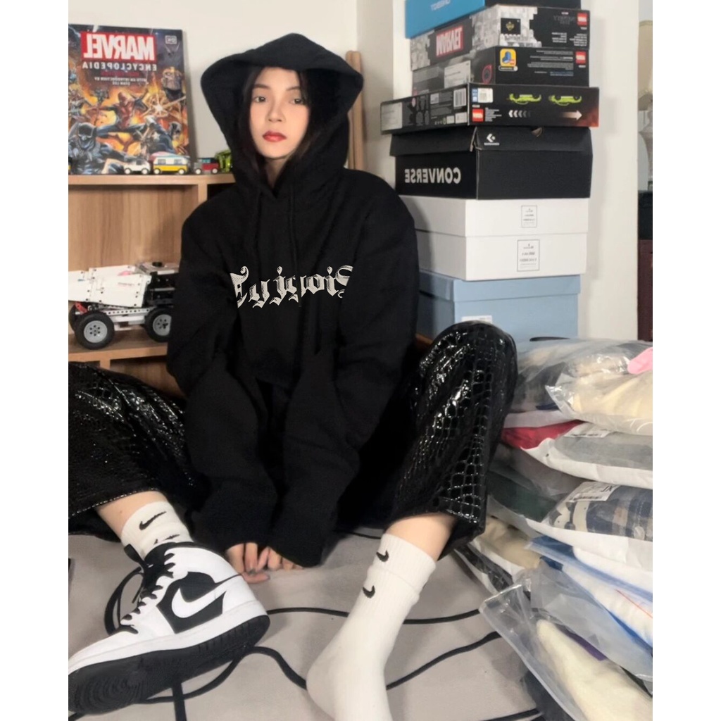 Áo hoodie nữ SELVZE vải cotton thời trang oversize