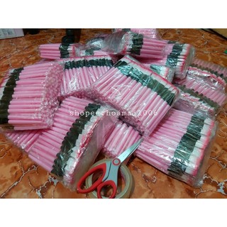 Combo 100 cây cọ quét mặt nạ cán hồng, cọ chổi, cọ lông