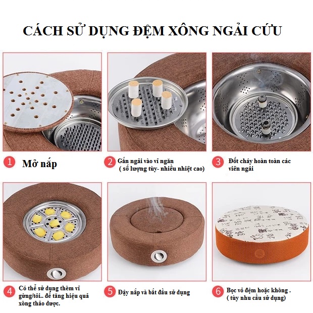 Đệm Ngồi Xông Ngải LOẠI TO - ĐIỀU CHỈNH ĐƯỢC NHIỆT ĐỘ ( ĐỦ PHỤ KIỆN )