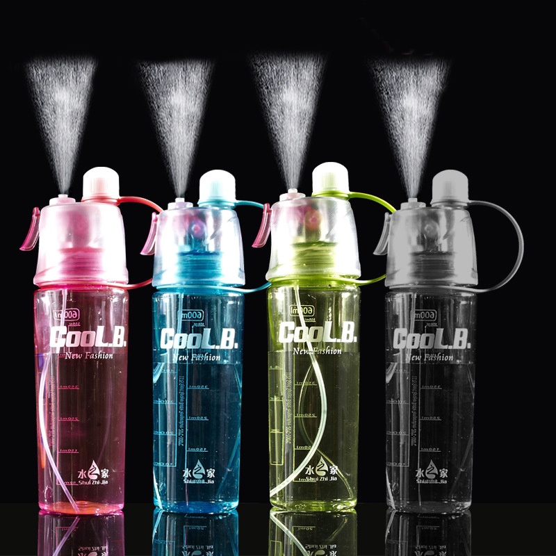 Bình Nước Thể Thao 600ml Có Đầu Phun Sương 2 Trong 1 NewB 600ml