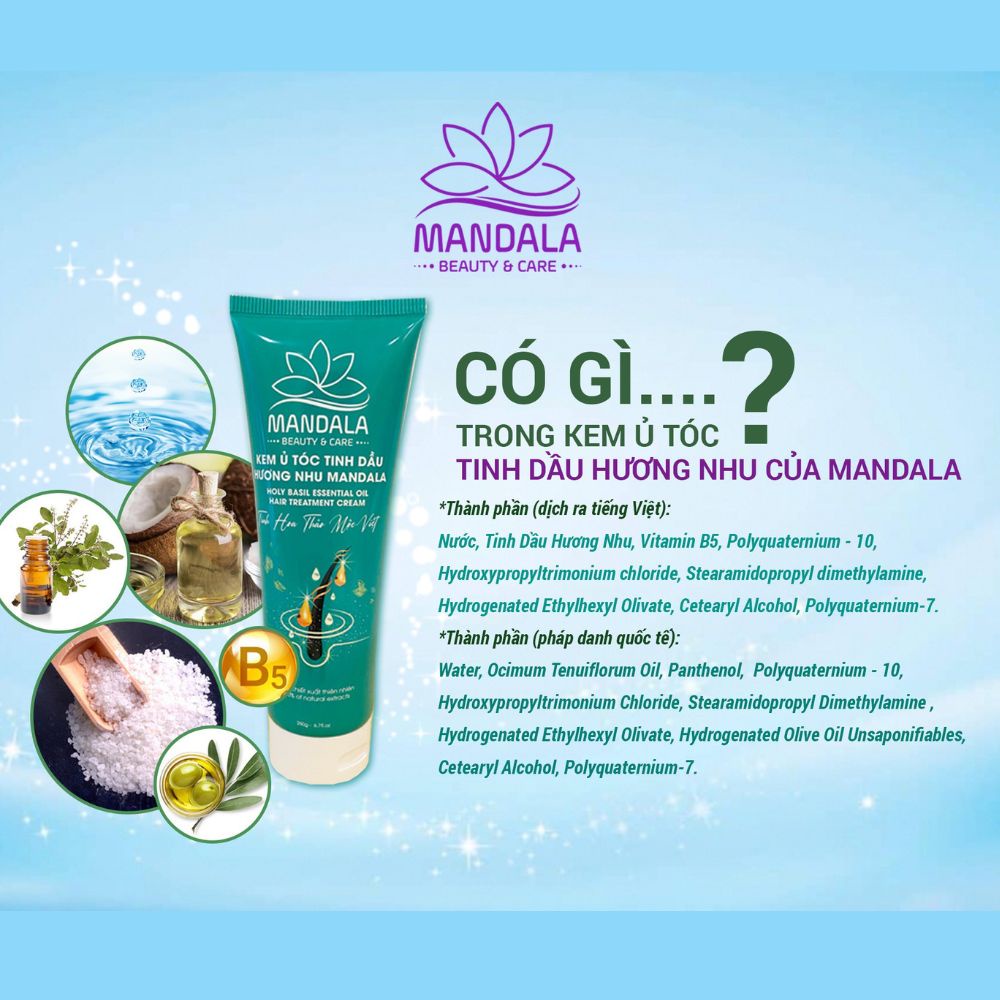 Dầu Xả Thảo Dược Mandala Kem Ủ Tóc Mặt Nạ Tóc Dưỡng Tóc Mềm Mượt Dày Bồng Chắc Khoẻ | BigBuy360 - bigbuy360.vn