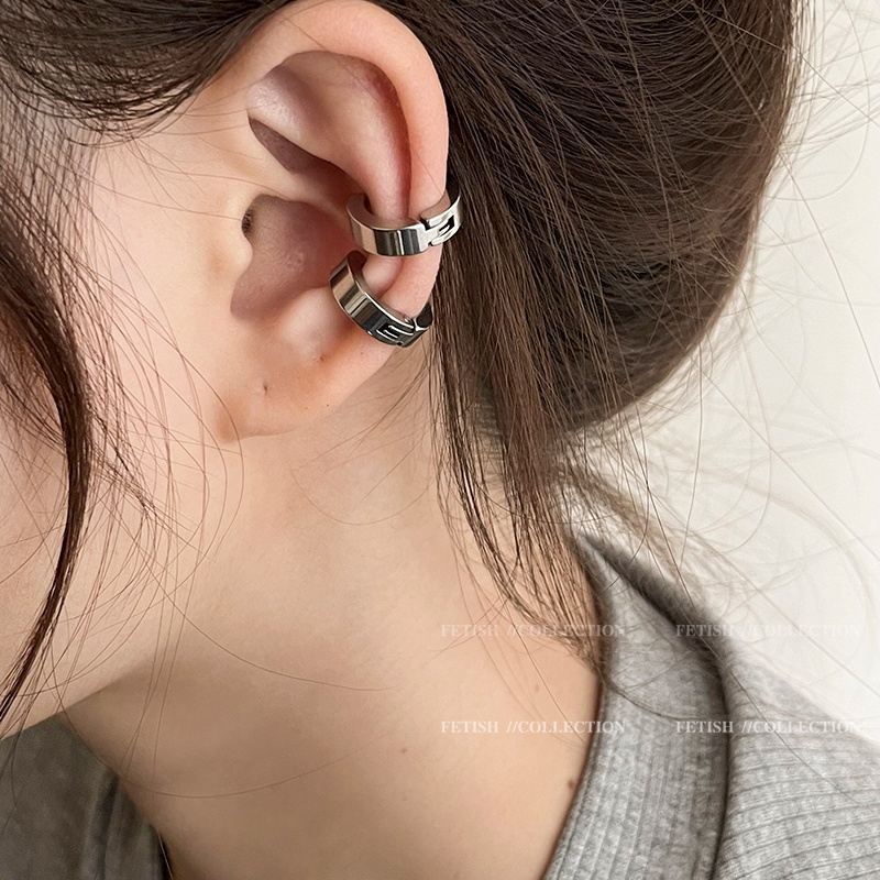 We Flower 1 Khuyên Kẹp Vành Tai Chất Liệu Thép Không Gỉ Phong Cách Punk Thời Trang Unisex