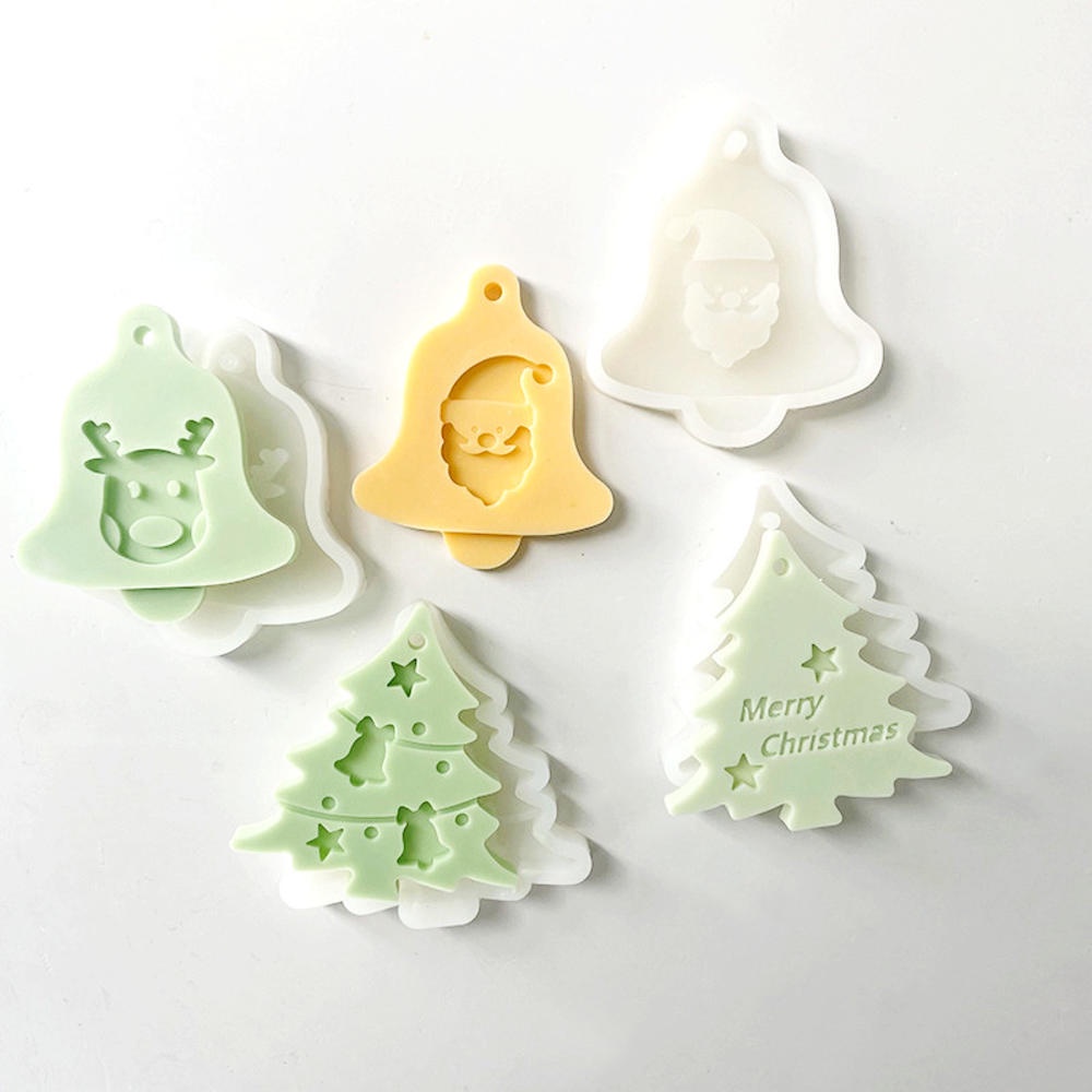 Khuôn Silicone Làm Bánh Hình Ông Già Noel / Tuần Lộc / Cây Thông / Hoa Tuyết DIY