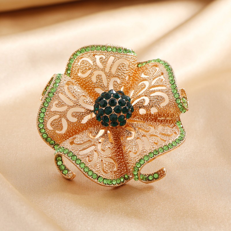 1 Nhẫn Hở Đính Kim Cương Giả Phong Cách vintage Thời Trang