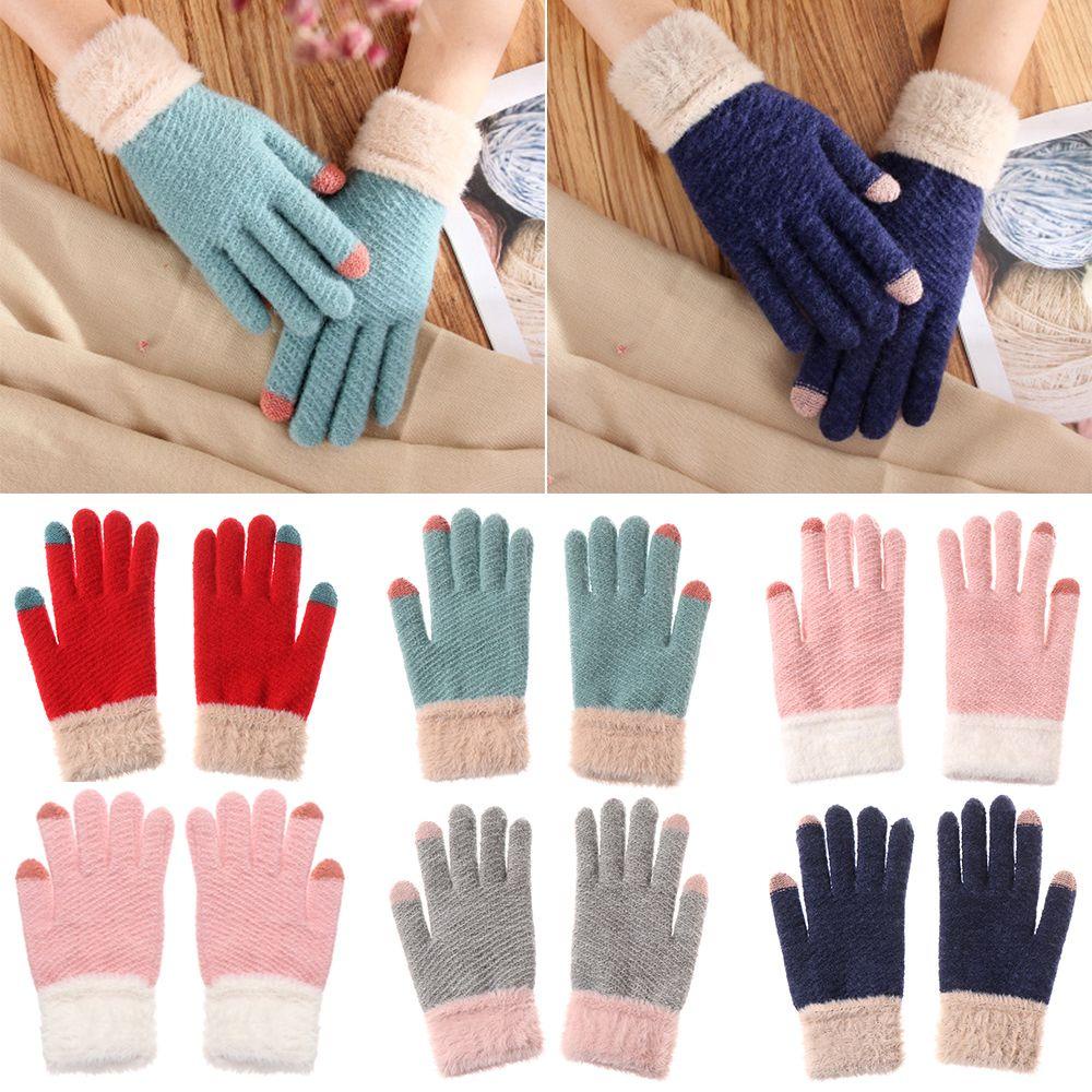 1 Găng Tay Dệt Kim Dày Mềm Mại Giữ Ấm Ngón Tay