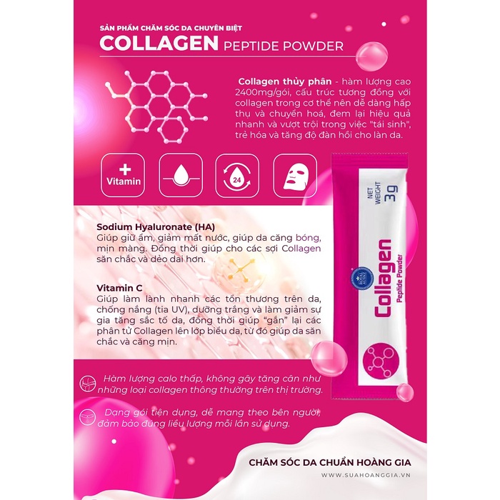 Sữa Hoàng Gia Úc Collagen Peptide Power Bổ Sung Collagen Thuỷ Phân Dễ Hấp Thụ Cho Cơ Thể ROYAL AUSNZ Hộp 50 Gói