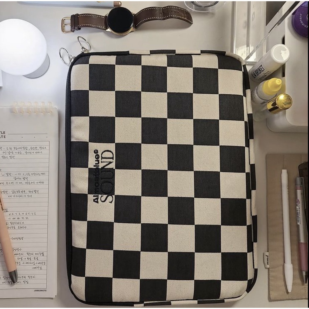 Túi Đựng laptop 10 13 14inch Họa Tiết Sọc Caro Thời Trang Hàn Quốc