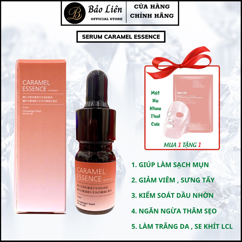 Serum giảm mụn Caramel Essence,serum giảm mụn mờ thâm,trắng da mặt