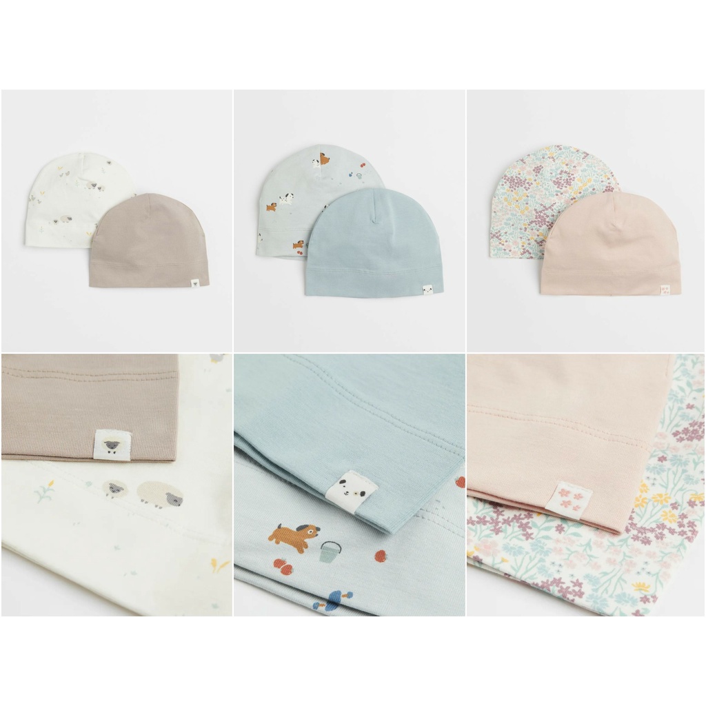 Set 2 mũ hoa chó cừu hM H&M _hàng chính hãng Anh