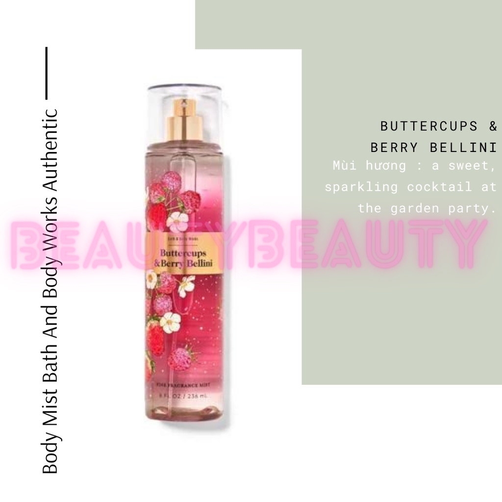 🎀Xịt Thơm Body Mist Bath & Body Works BUTTERCUPS & BERRY BELLINI