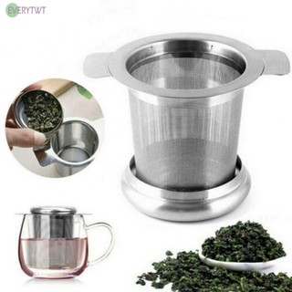 1Pc Stainless Steel Tea Infuser Metal Mesh Cup Strainer Loose Leaf Filter W/ Lid