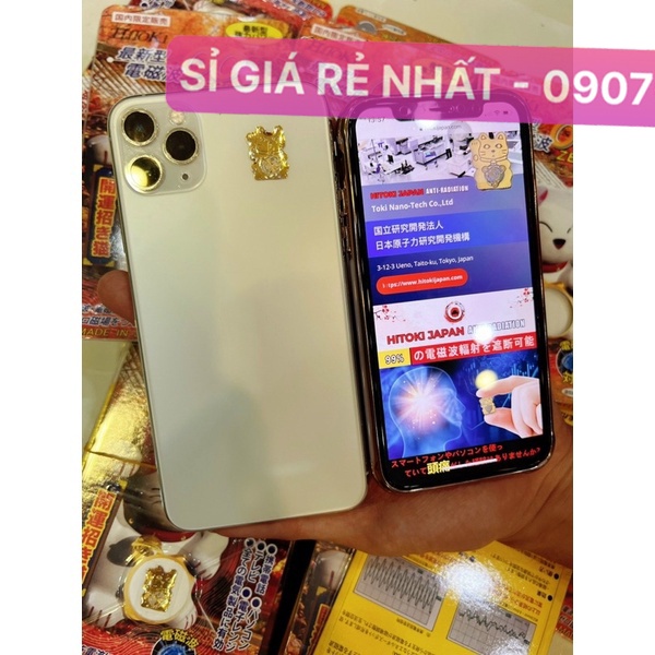 Mèo thần tài chip ngăn bức xạ điện từ , HiToKi, chắn sóng điện từ trên điện thoại, laptop, đồ điện tử