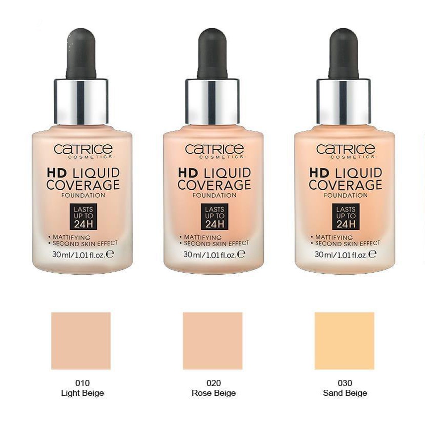 Kem nền kiềm dầu Catrice HD 24h Liquid Coverage Foundation che phủ hoàn hảo