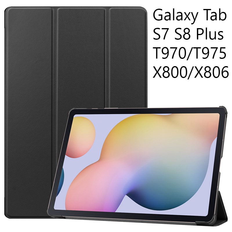 Bao Da Cover Samsung Galaxy Tab S7 S8 Plus T970 / T975 / X800 / X806 Dành Cho Máy Tính Bảng Hỗ Trợ Smart Cover
