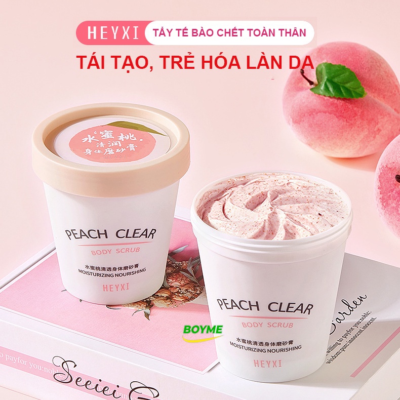 Tẩy Da Chết Body HEYXI 200g, Tẩy Da Chết Toàn Thân Làm Sạch Sâu, Giữ Ẩm, Cho Làn Da Sáng, Mịn, Trắng Hồng Tự Nhiên