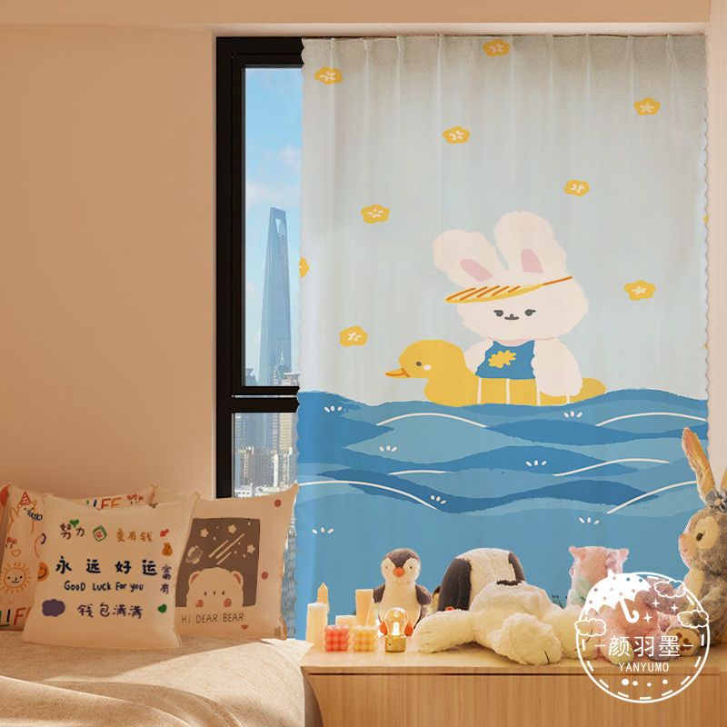 Rèm Vải Dán Tường Tự Dính Họa Tiết Hoạt Hình Doraemon Đơn Giản Trang Trí Nhà Cửa