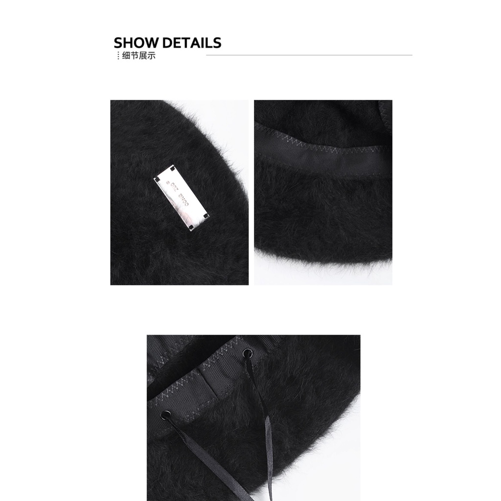 Mũ Bucket Lông Thỏ Giữ Ấm Mùa Đông Phong Cách Hàn Quốc Chất Lượng Cao Cho Nữ