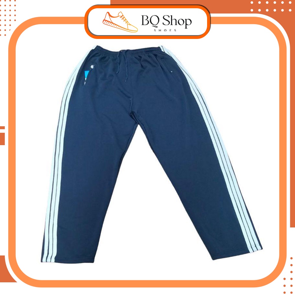 Quần Thể Dục Phối Kẻ Sọc 2 Bên Cho Học Sinh Nam Nữ Trung Học Chất Liệu Cotton Dày Dặn Co Dãn Tốt