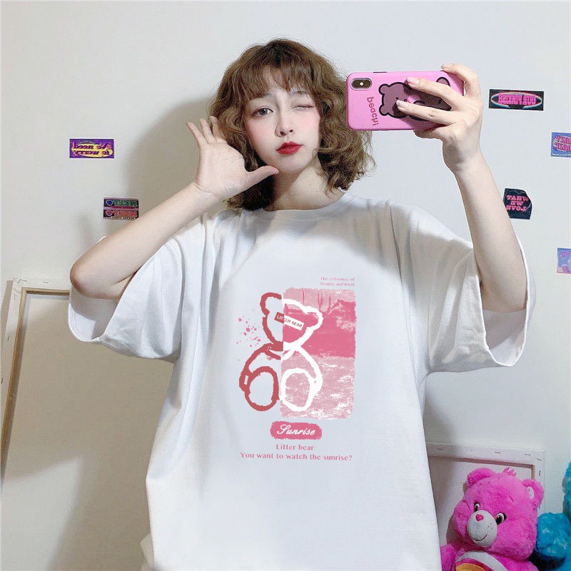 NRVP Áo Thun Unisex Mùa Hè Dáng Suông Tay Cộc Phong Cách Hàn Quốc Cho Nam Nữ